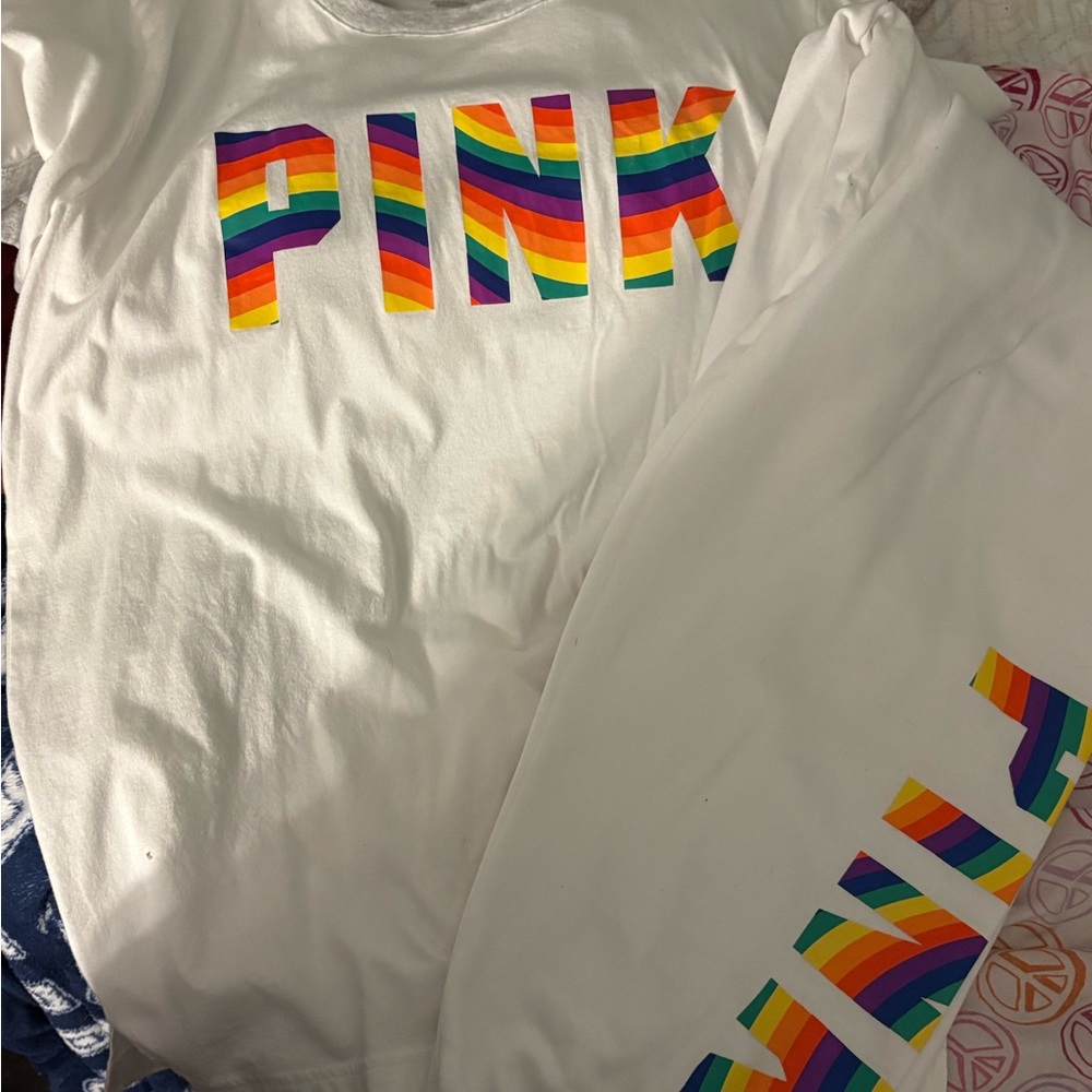 “PRIDE” Shirt and sweatpants set with Rainbow PINK Logo